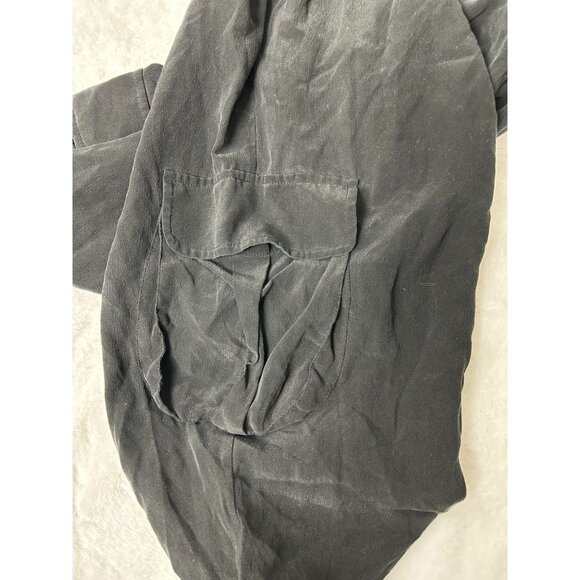 Cynthia Rowley Black 100% Silk Drawstring Cargo Pants Womens Size US 4 - Picture 5 of 9